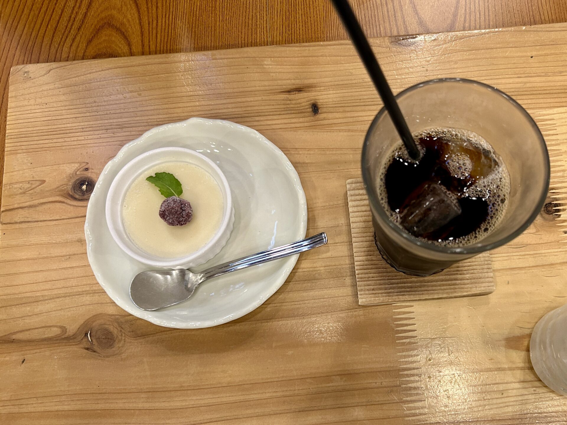 食後のデザートとコーヒー